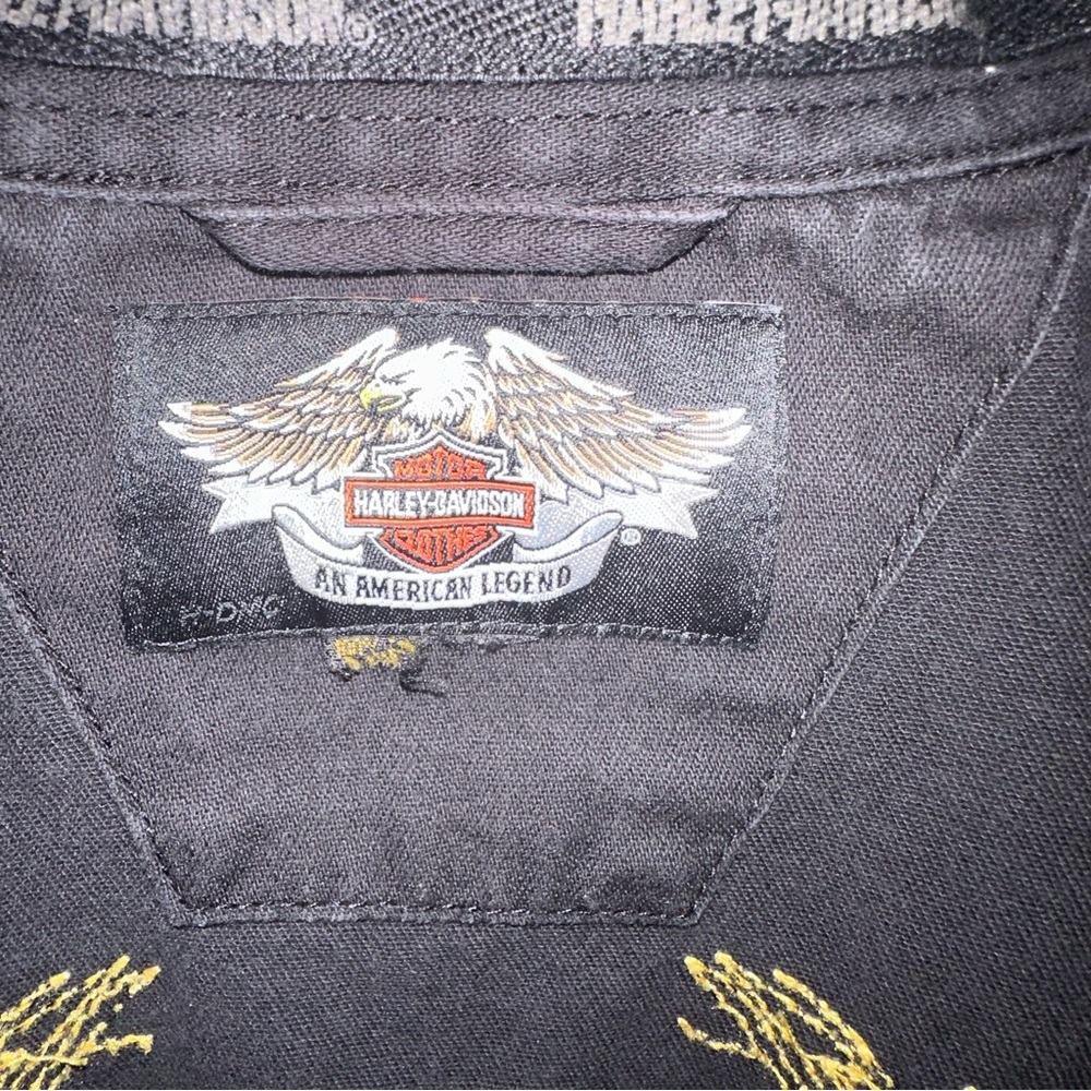 Men’s black Harley Davidson heavy weight button down shirt sz 3XL - Picture 4 of 13